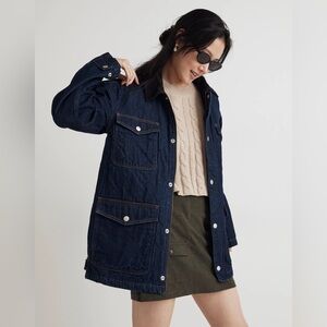 Madewell Denim Quilted Workwear Jacket in Rinse Wash Sz S